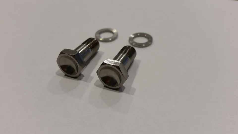 BK Ti Components Titanium Steering Box Clamp To Chassis Bolt Kit 2 off 3/8 Unf x 7/8in 2 off Washers