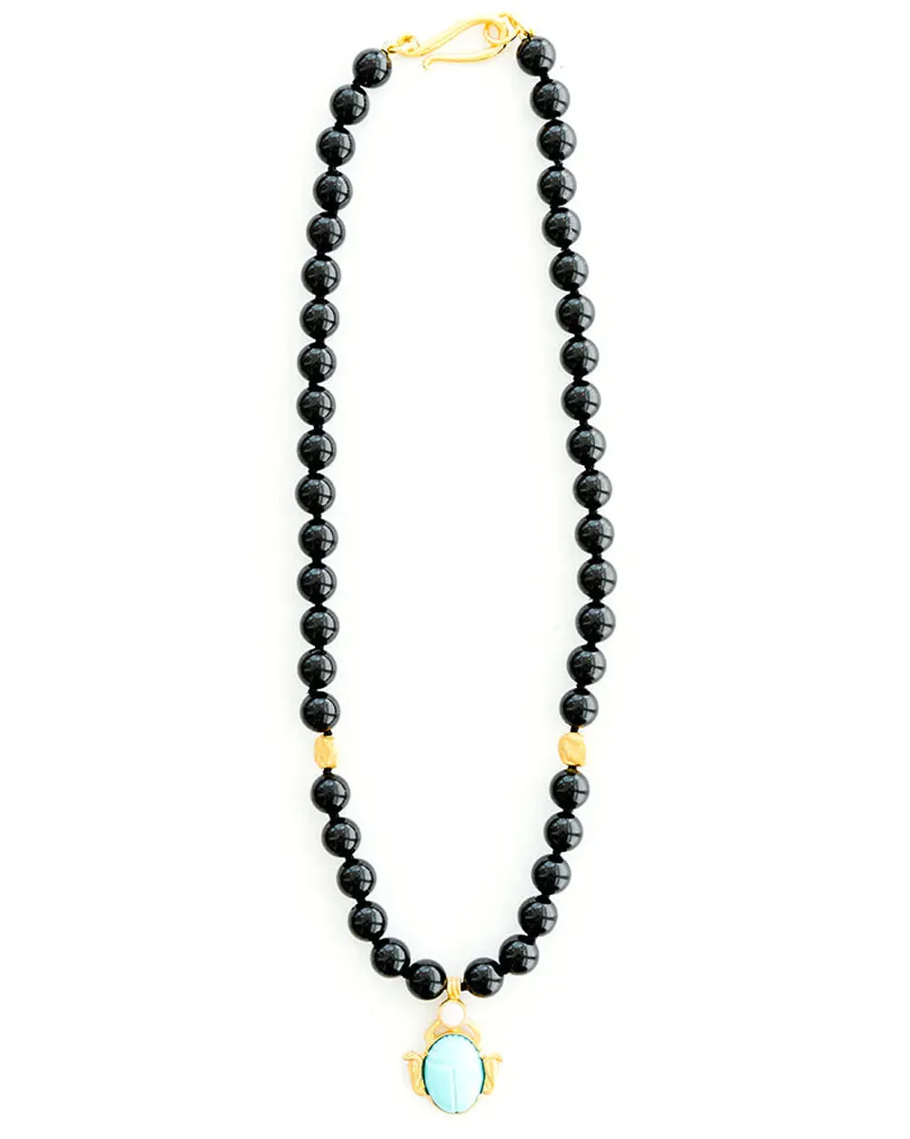 Black Onyx Turquoise Crystal Necklace