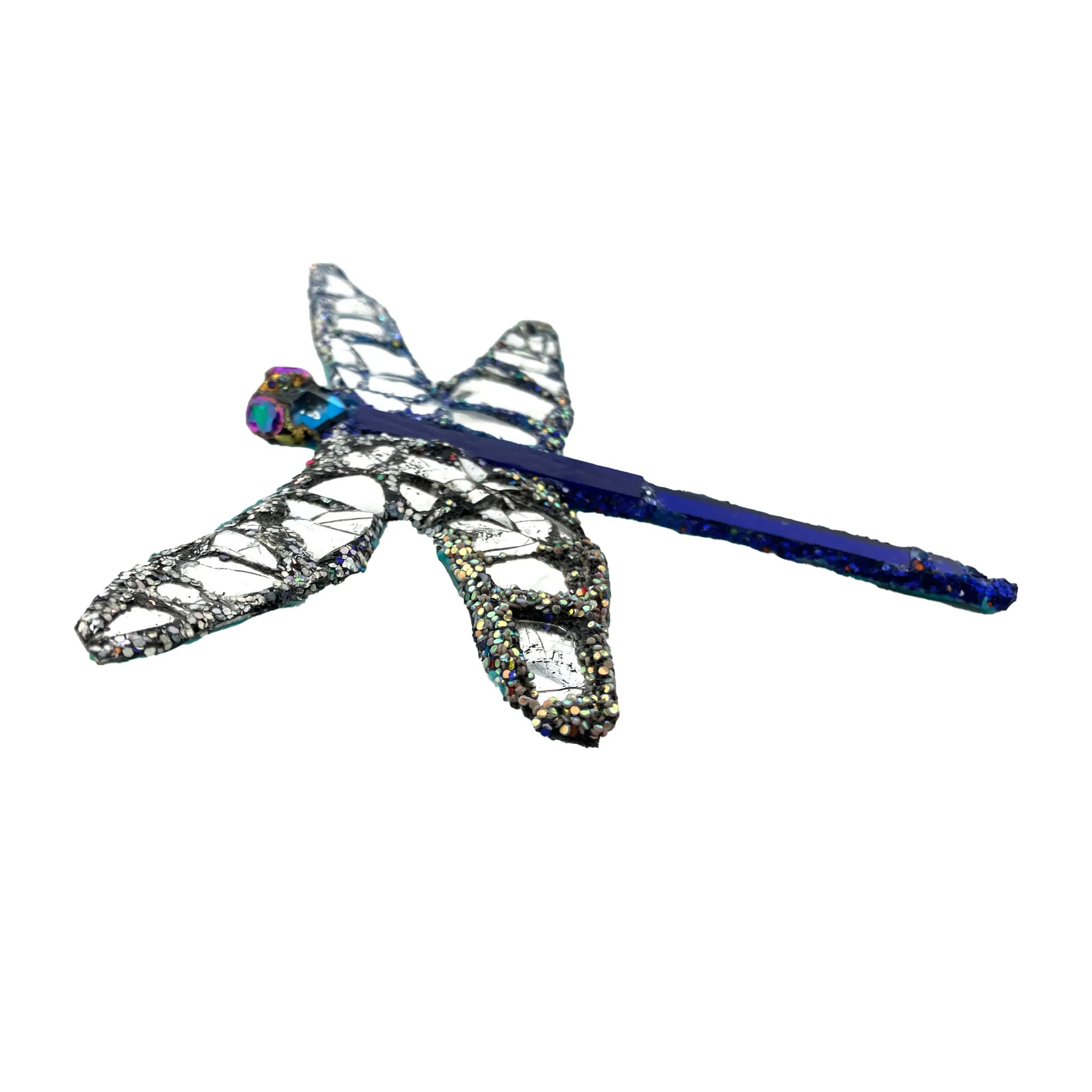 BLUE & SILVER DRAGONFLY BROOCH, SPRING TIME, 2023