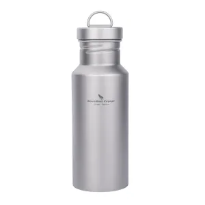 Boundless Voyage Titanium Water Bottle 550ml with Lid Wide Mouth Leak-Proof Reusable Sport Drinking Bottle for Camping Hiking Tea Coffee