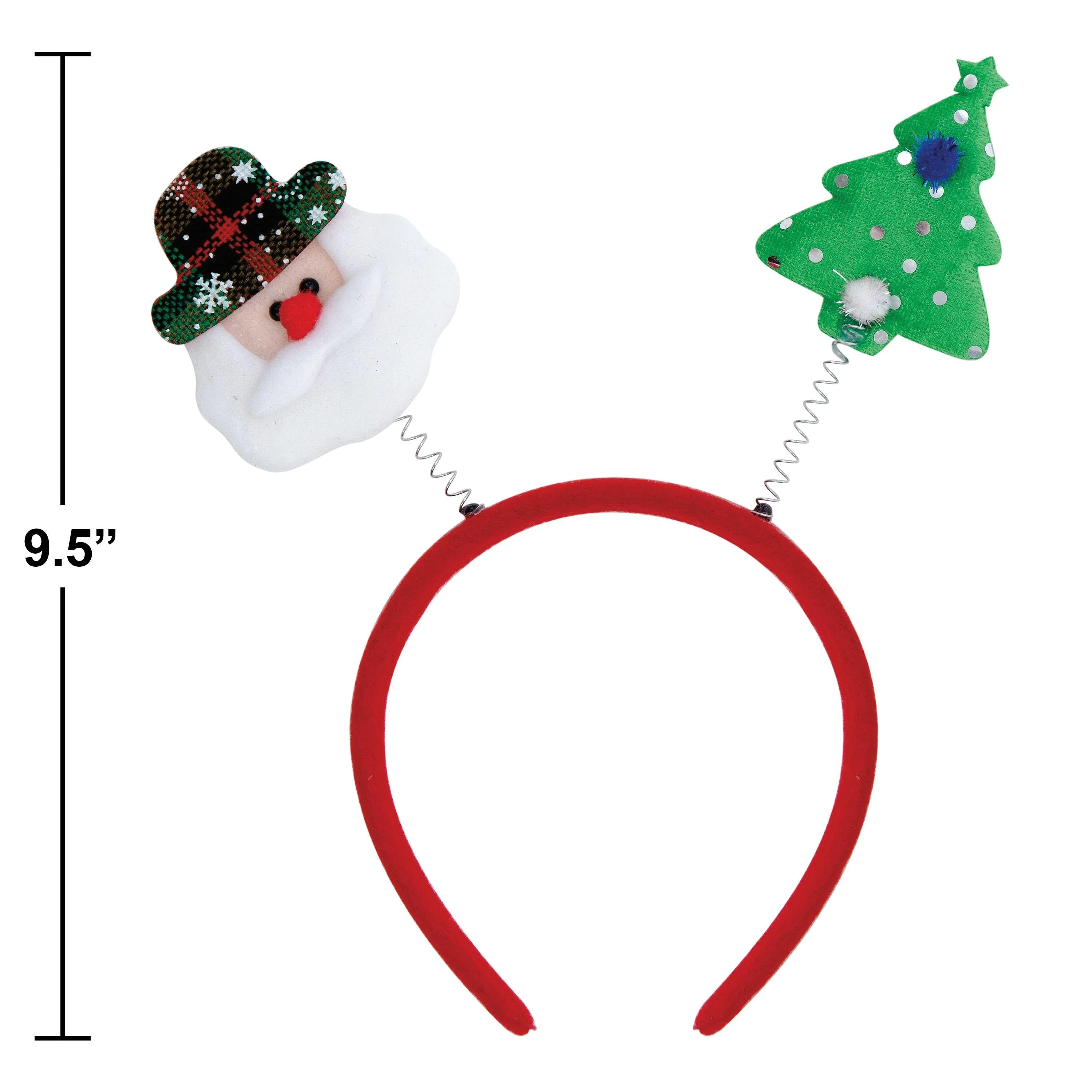 Bulk Christmas Plastic Headband w/ Boppers (12 per Case)