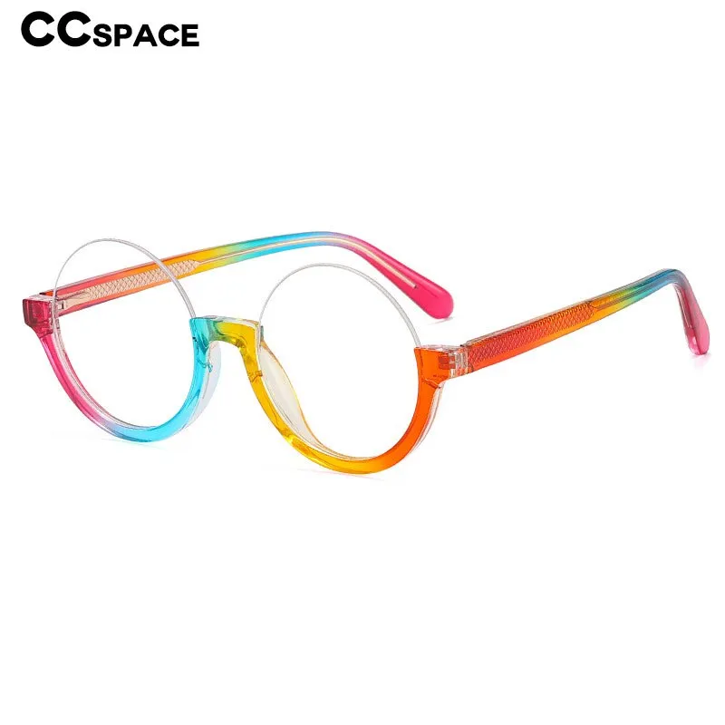 CCspace Unisex Semi Rim Round Tr 90 Titanium Eyeglasses 55611