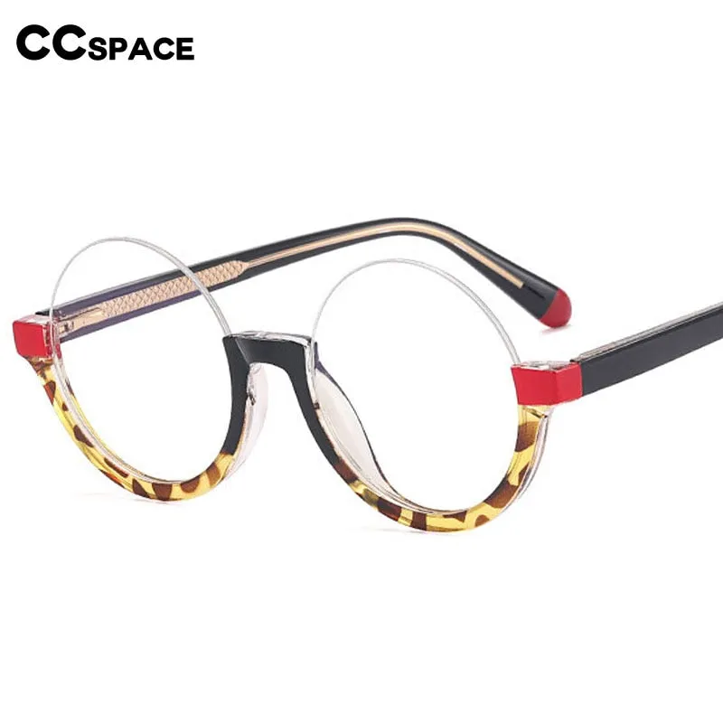 CCspace Unisex Semi Rim Round Tr 90 Titanium Eyeglasses 55611