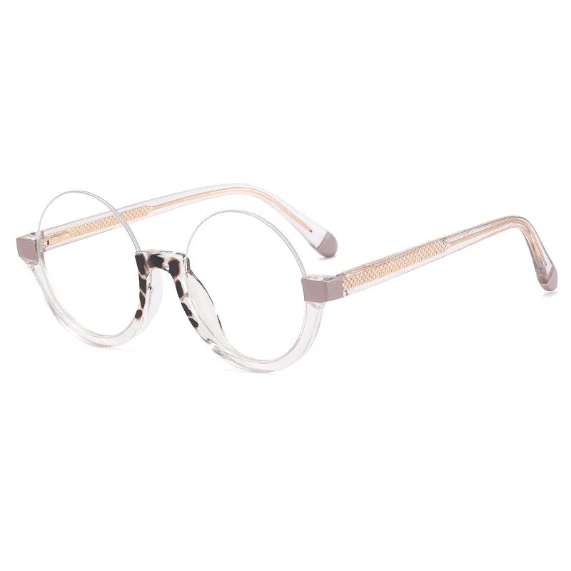 CCspace Unisex Semi Rim Round Tr 90 Titanium Eyeglasses 55611