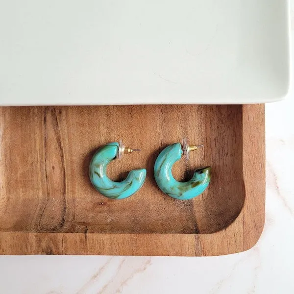 Chloe Hoops - Turquoise