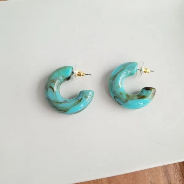 Chloe Hoops - Turquoise