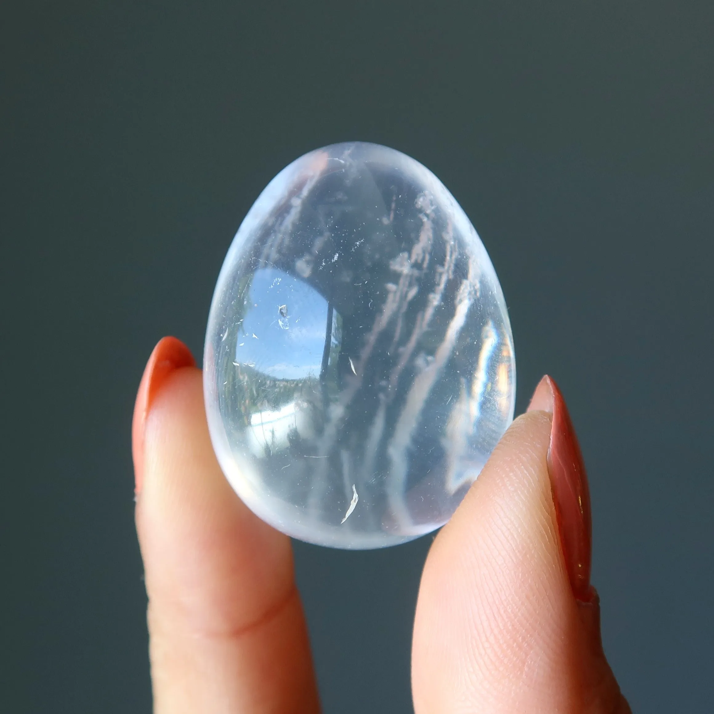 Clear Quartz Egg Crystal Reiki Stone