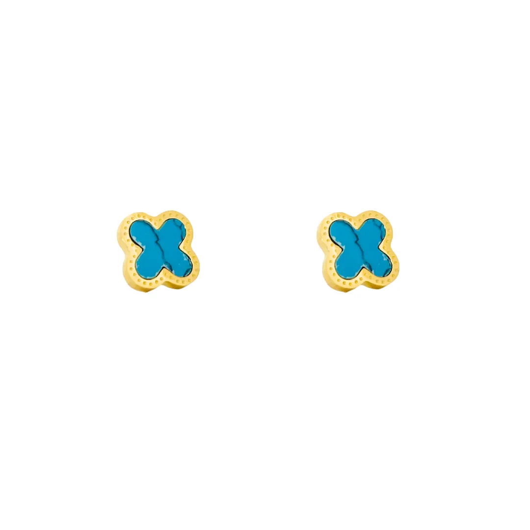 Clover Stud Earrings | Turquoise