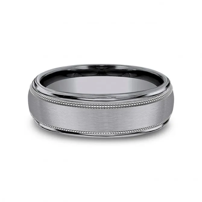 Comfort-Fit Tantalum Textured Wedding Band