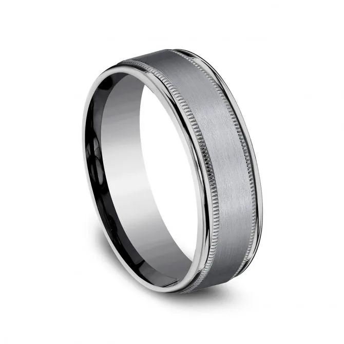 Comfort-Fit Tantalum Textured Wedding Band