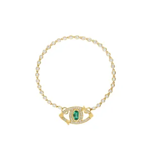 Diamond and Emerald Evil Eye Bracelet by Eden Presley