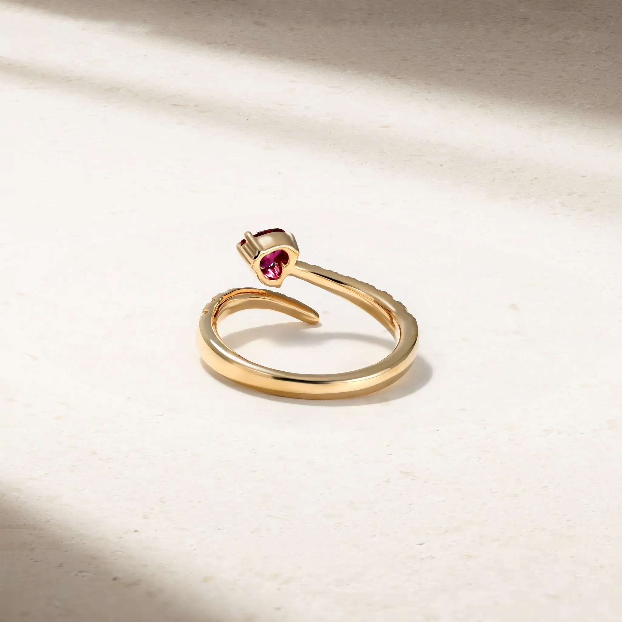 Dilara Ruby and Diamond Coil Ring