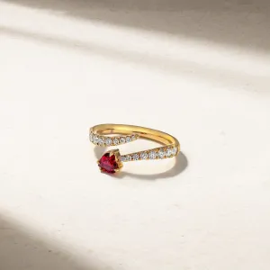 Dilara Ruby and Diamond Coil Ring