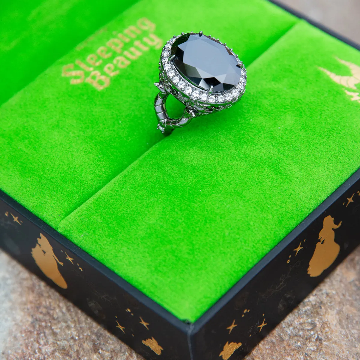 Disney X RockLove SLEEPING BEAUTY Maleficent Crystal Ring