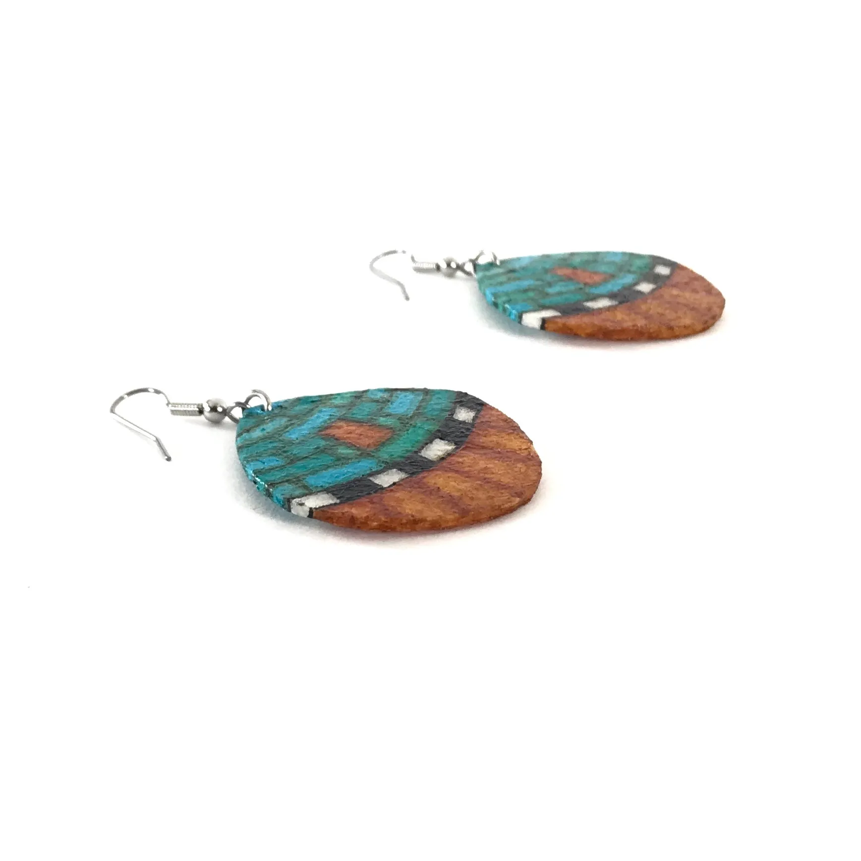 Dominic Arquero Rawhide Mosaic Shell Design Earrings