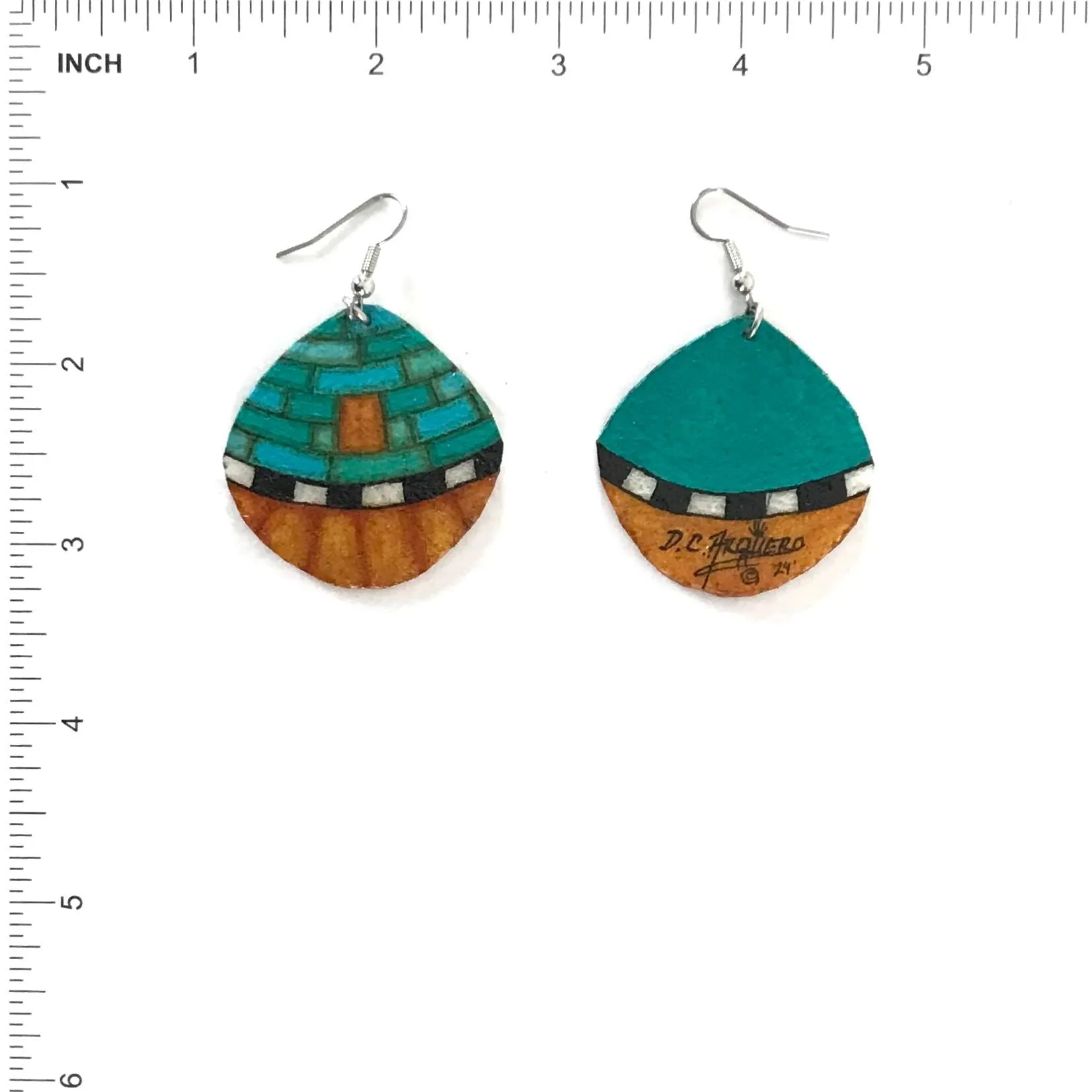 Dominic Arquero Rawhide Mosaic Shell Design Earrings