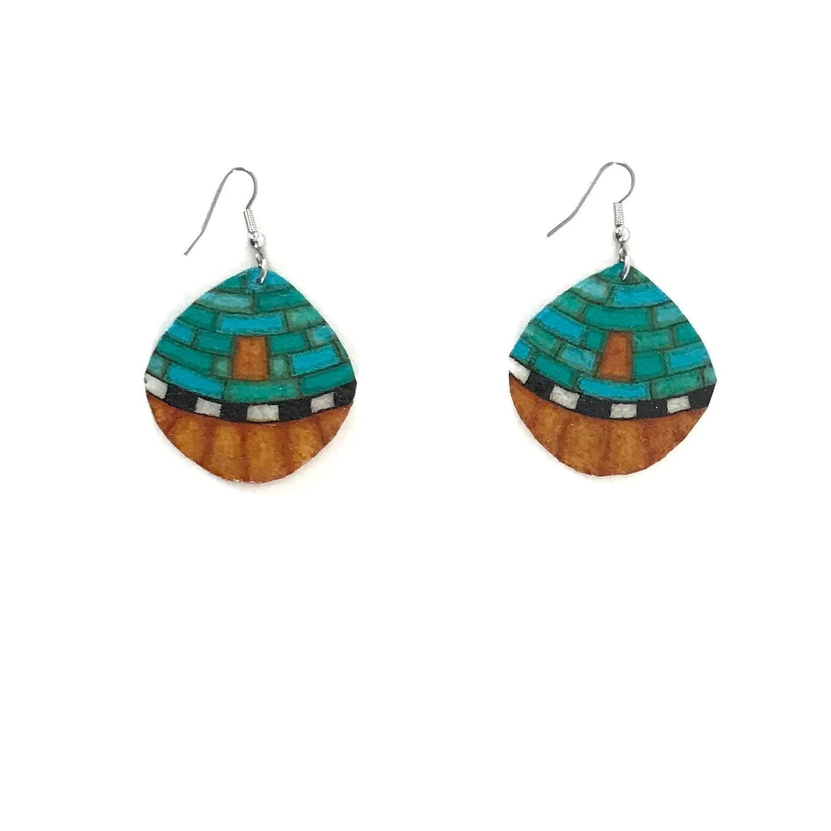 Dominic Arquero Rawhide Mosaic Shell Design Earrings