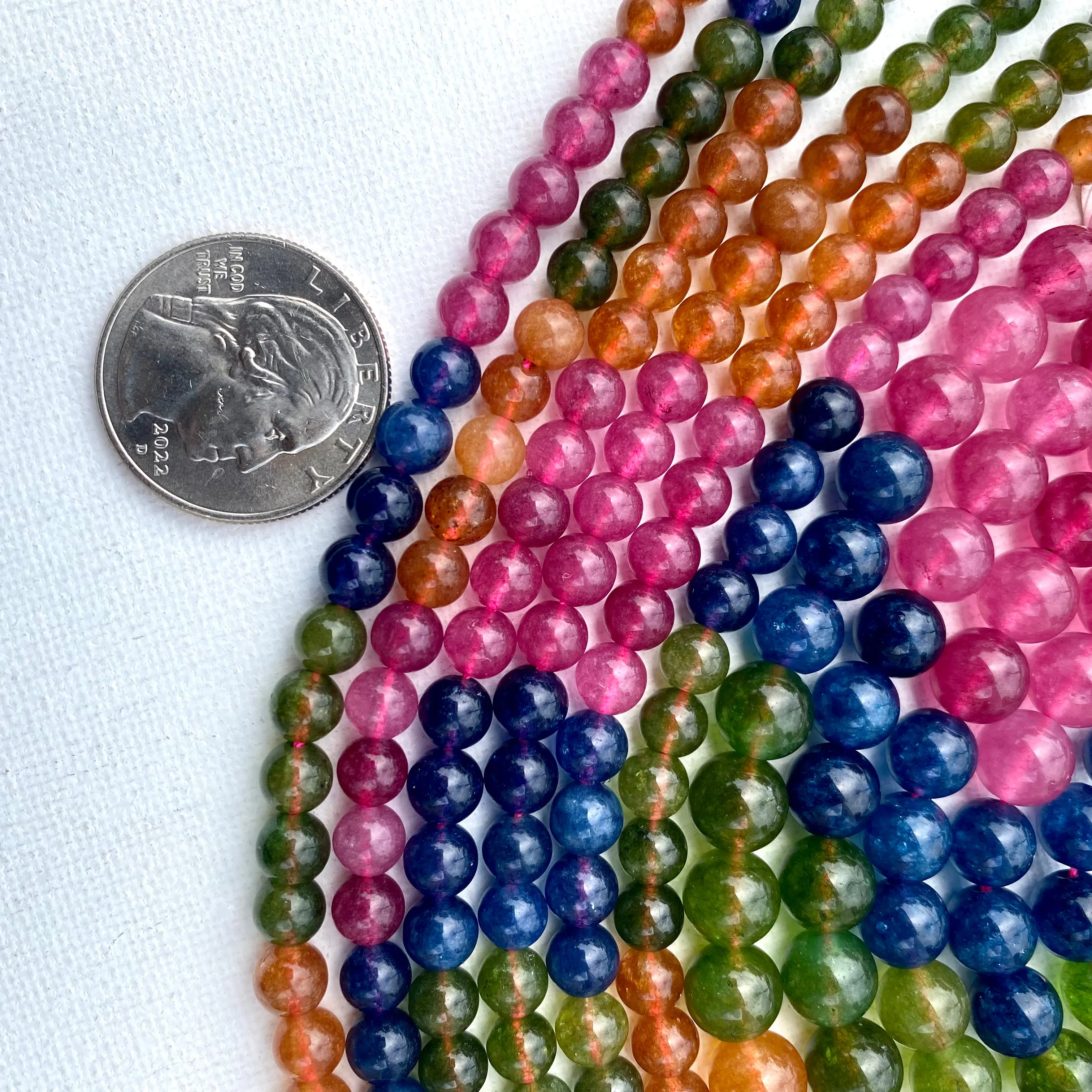 Dyed Quartz Strand 8mm