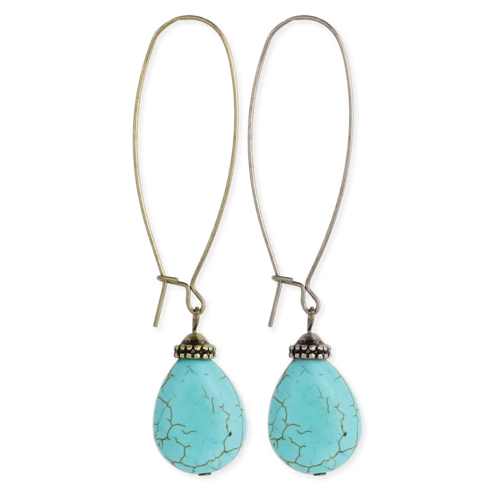 Earwire Turquoise Bead Earrings