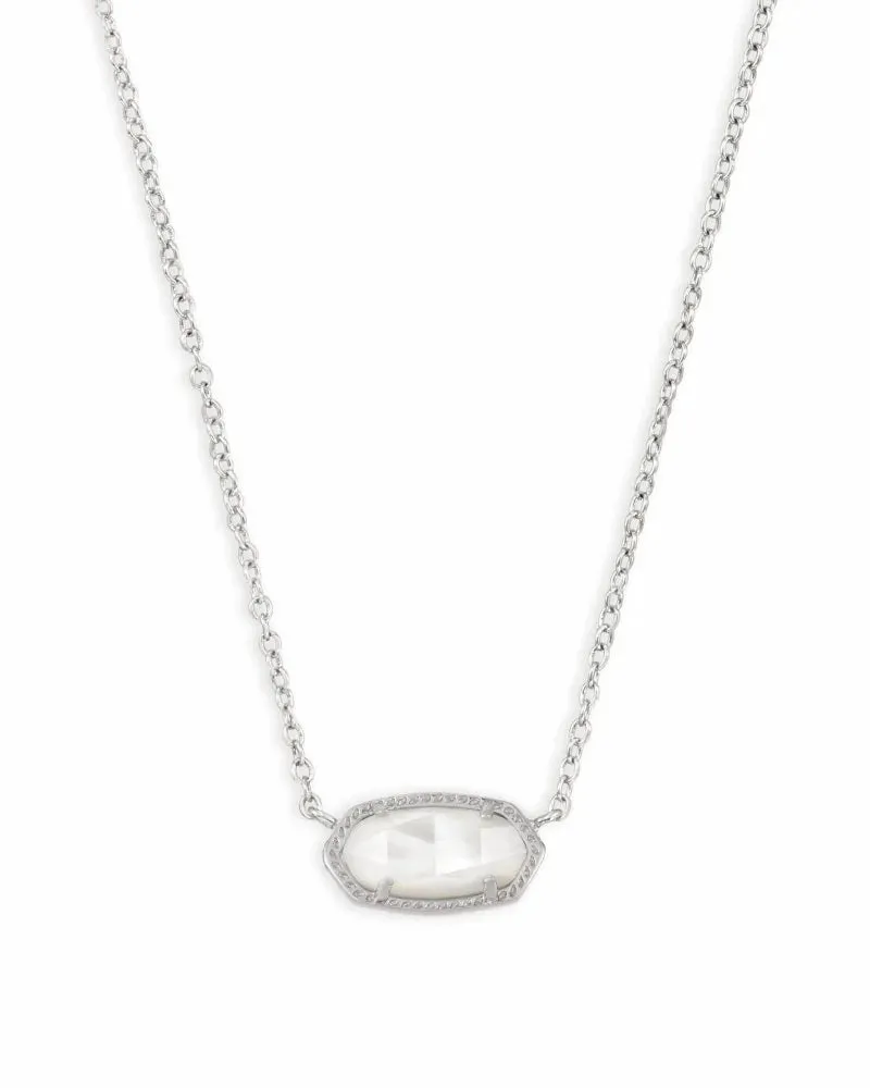 Elisa Silver Pendant Necklace in Ivory Mother of Pearl by Kendra Scott