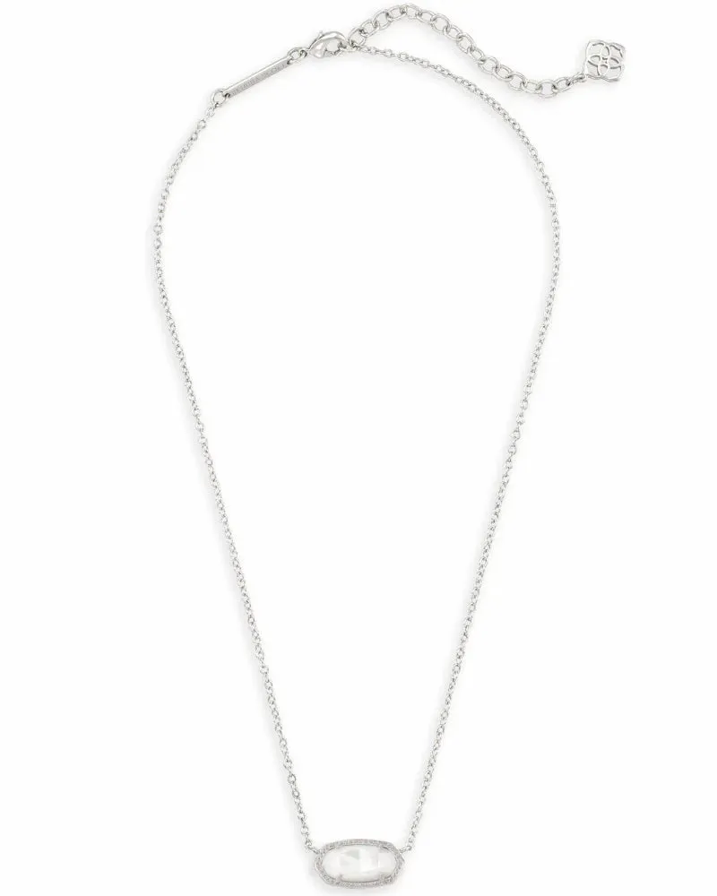 Elisa Silver Pendant Necklace in Ivory Mother of Pearl by Kendra Scott