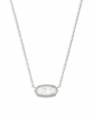 Elisa Silver Pendant Necklace in Ivory Mother of Pearl by Kendra Scott