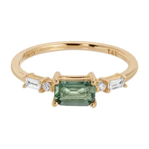 Emerald Cut Green Sapphire Etude Ring