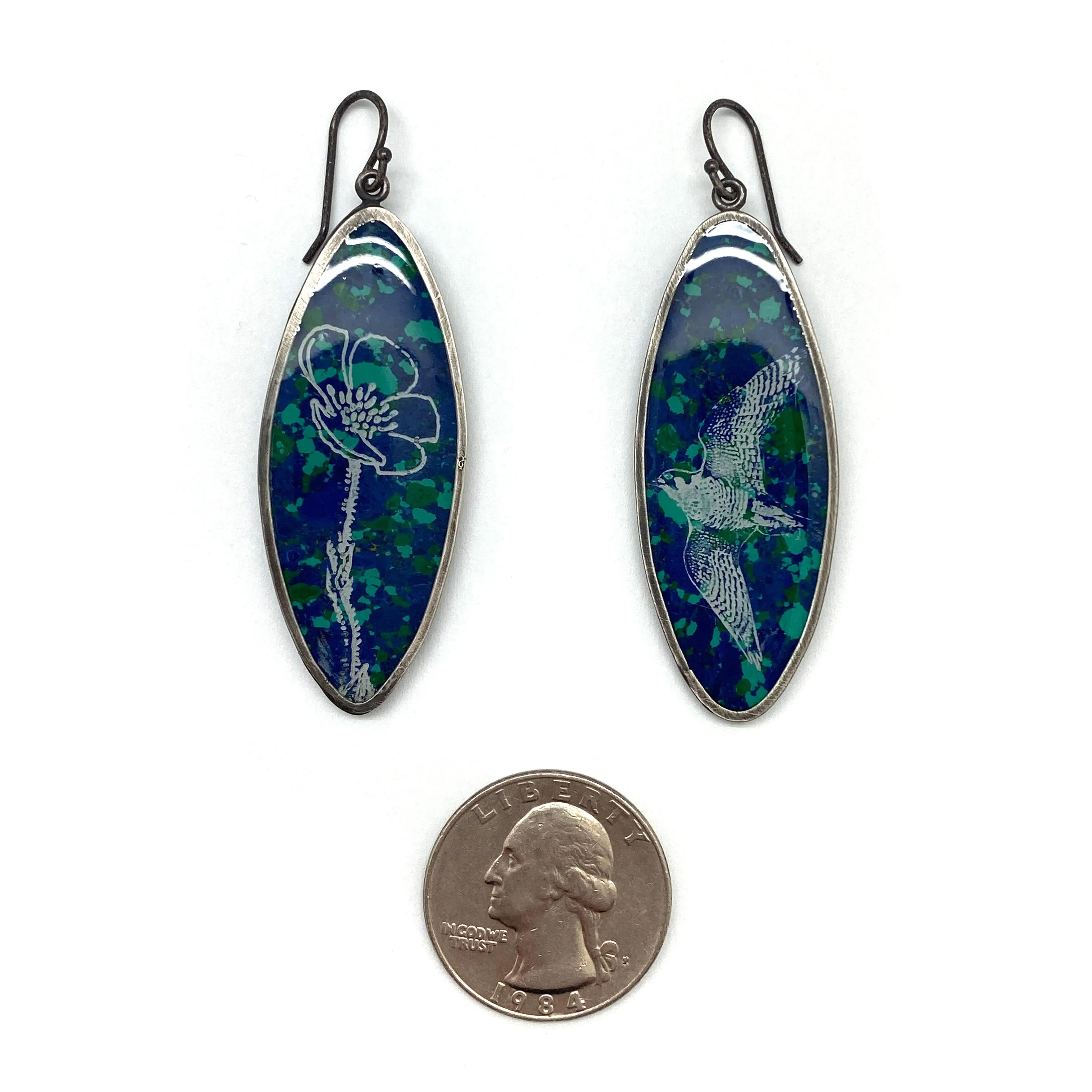 Etched Malachite Earrings