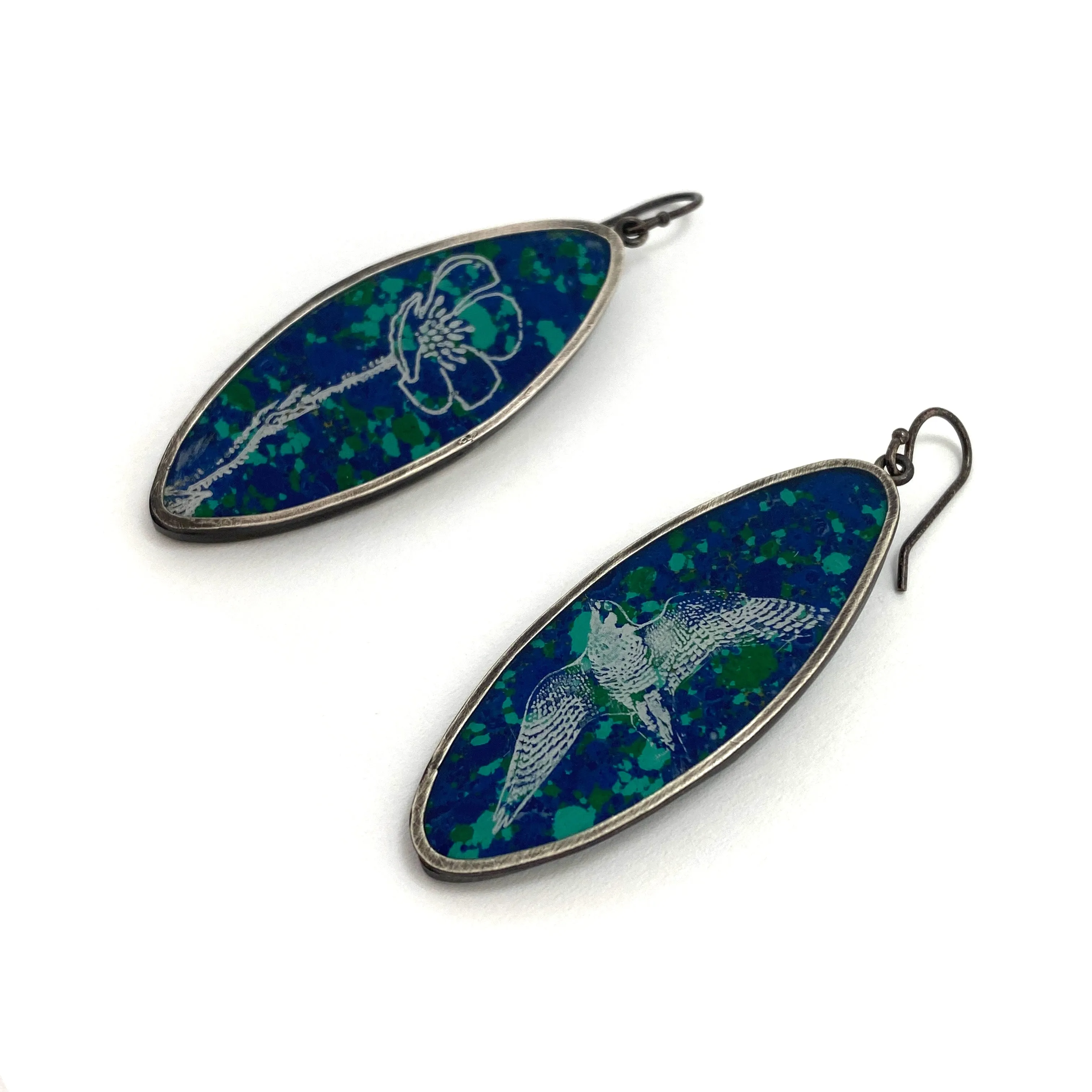 Etched Malachite Earrings