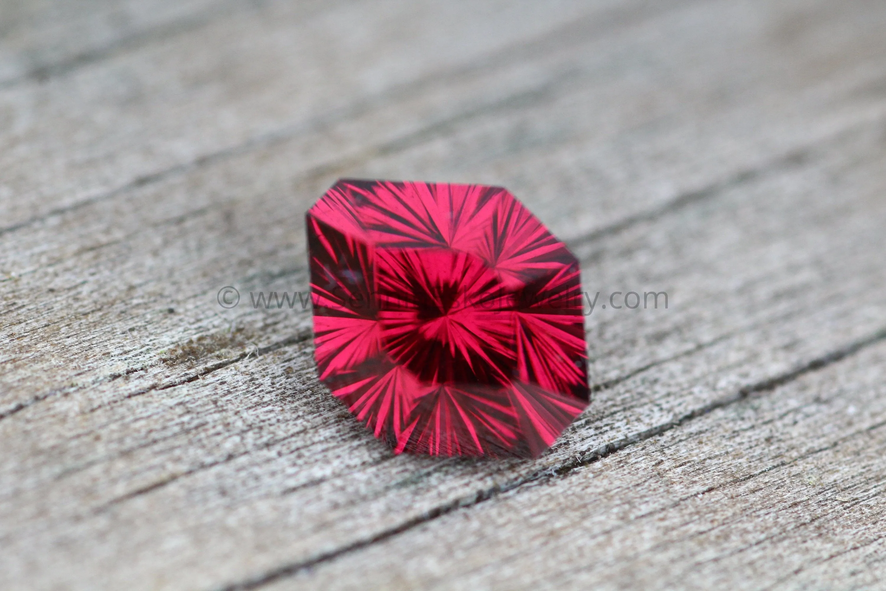 Fantasy Cut Rhodolite Garnet Shield - Shield Cut Garnet - 4.4 carats 10x8.3mm