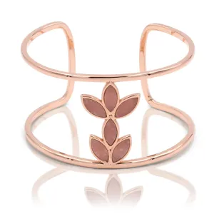 Floral Escape Pink Opal Cuff Bracelet - Rose Gold