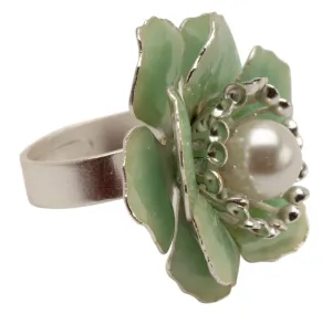 Flower Silver Statement Ring