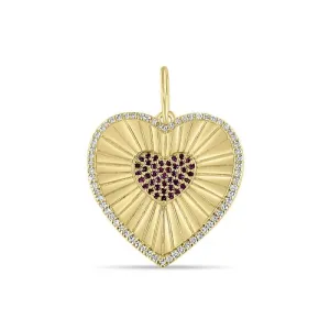 Fluted Heart with Rubies