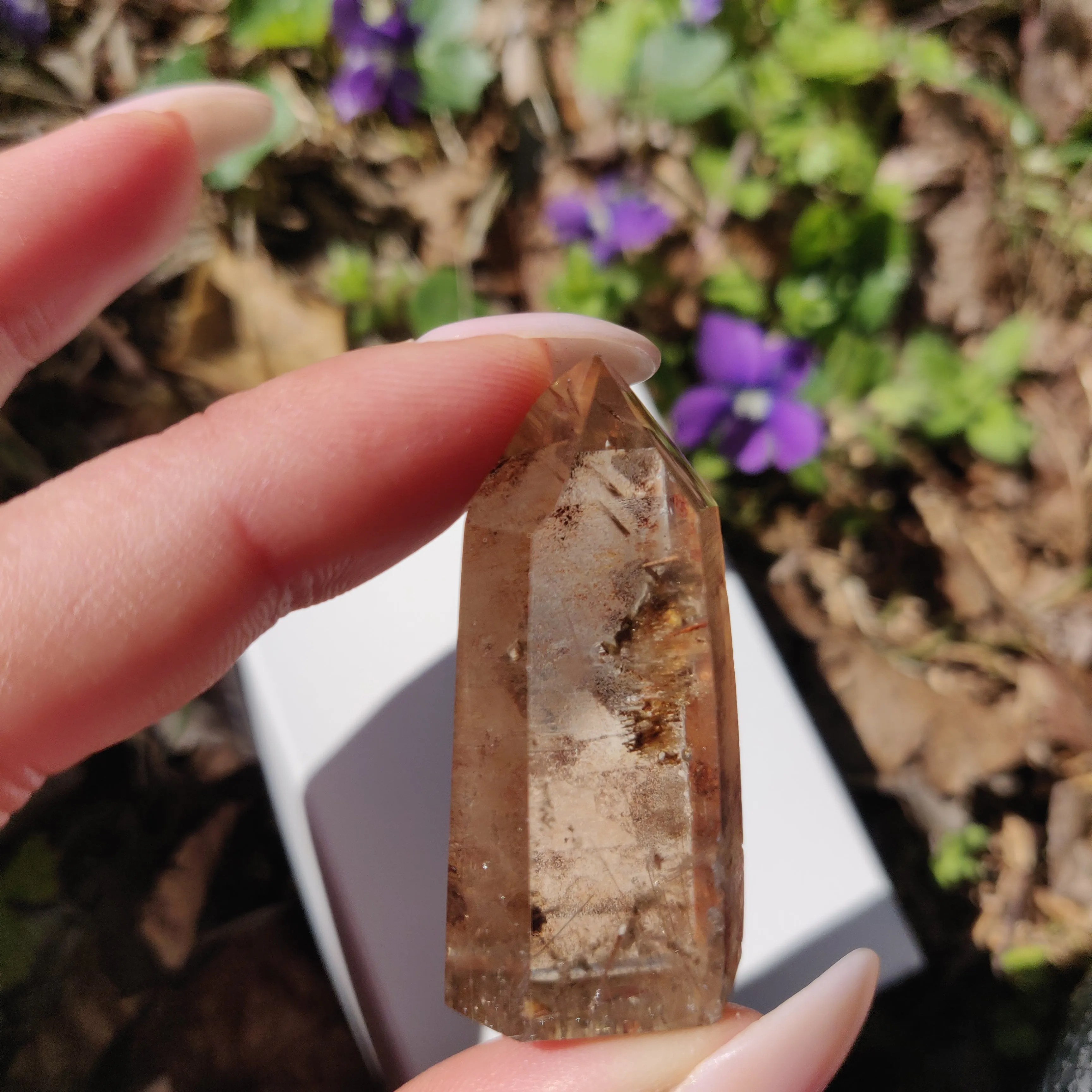 Garden Quartz Point with Rutile Inclusions, Lodolite Point (#7G)