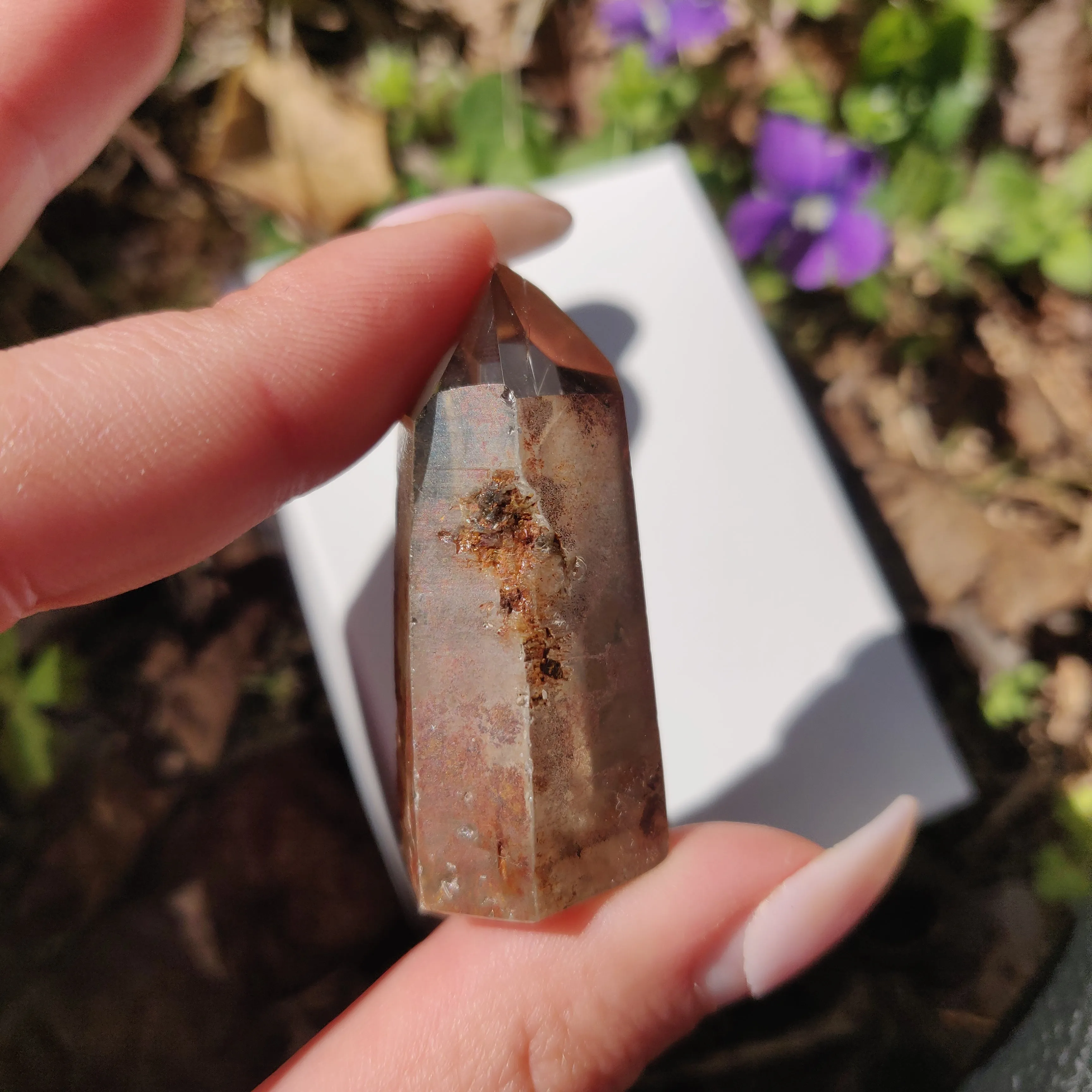 Garden Quartz Point with Rutile Inclusions, Lodolite Point (#7G)