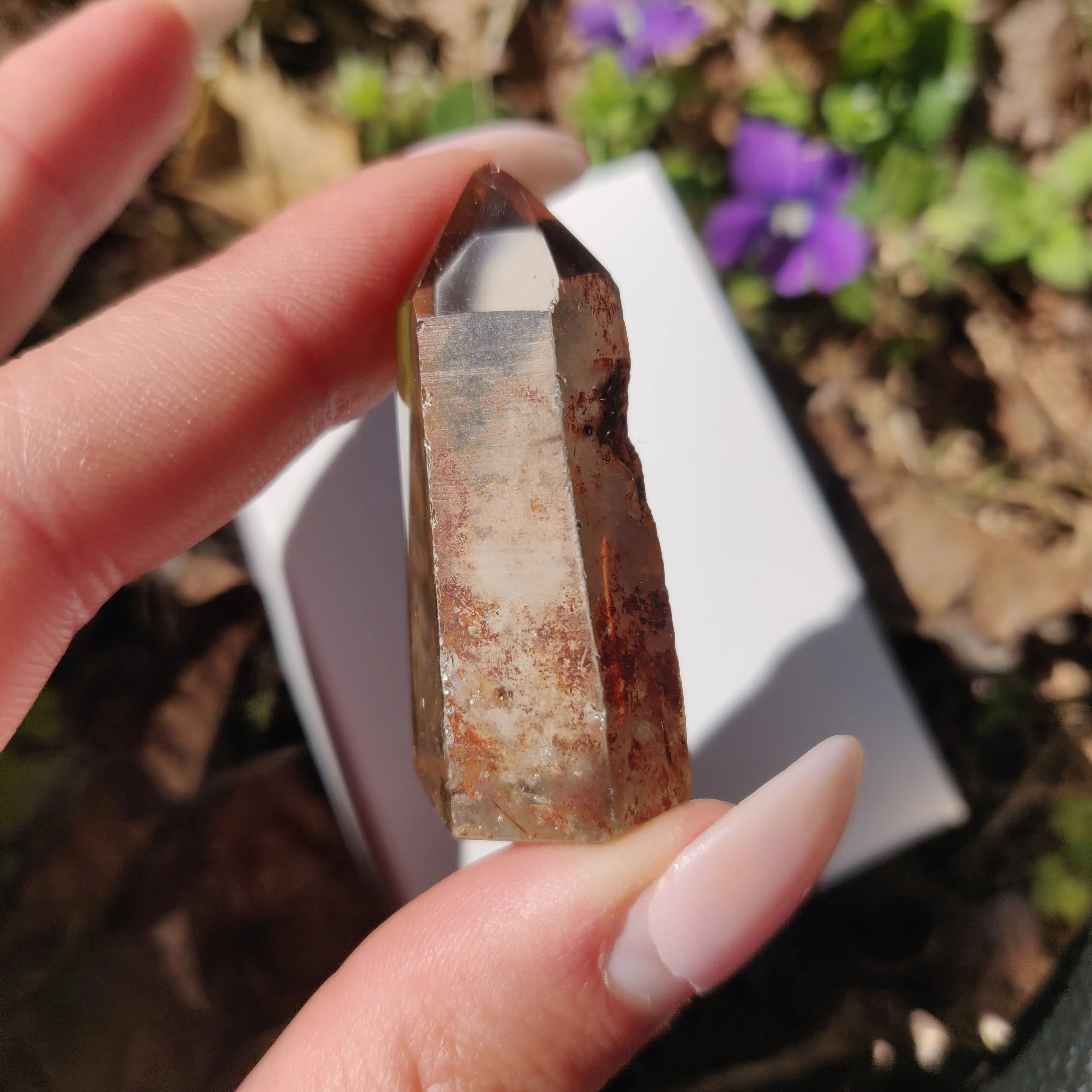 Garden Quartz Point with Rutile Inclusions, Lodolite Point (#7G)