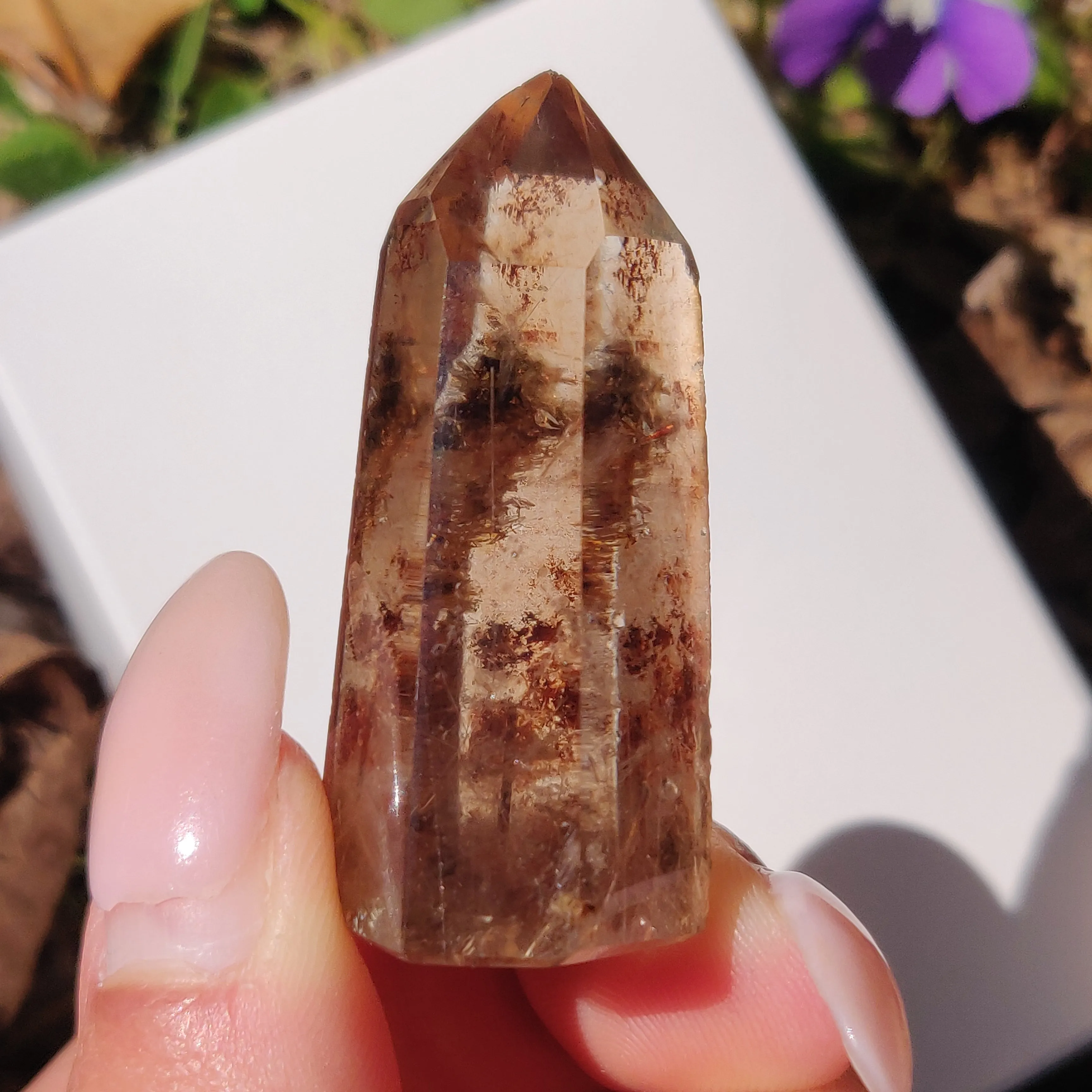 Garden Quartz Point with Rutile Inclusions, Lodolite Point (#7G)