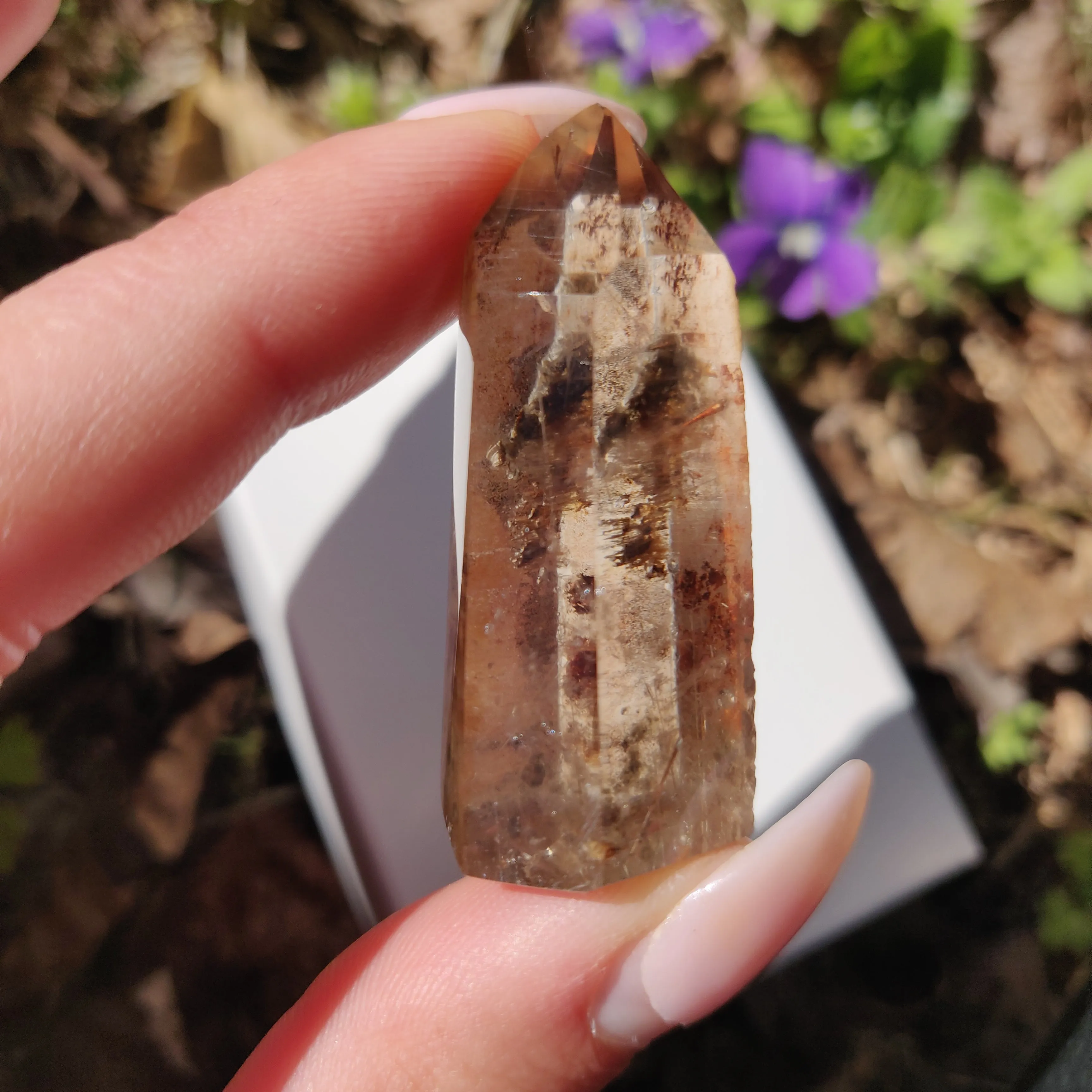 Garden Quartz Point with Rutile Inclusions, Lodolite Point (#7G)