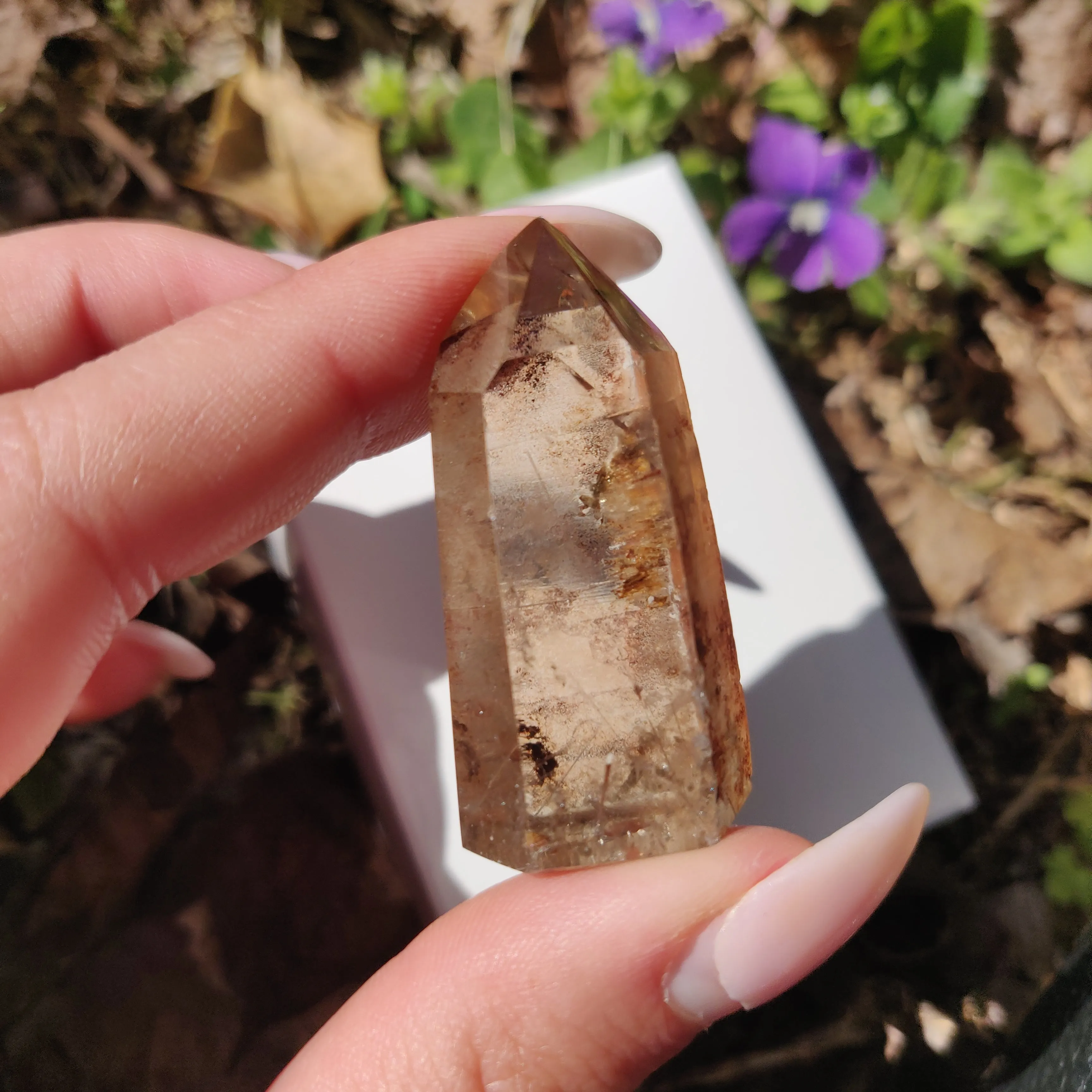 Garden Quartz Point with Rutile Inclusions, Lodolite Point (#7G)