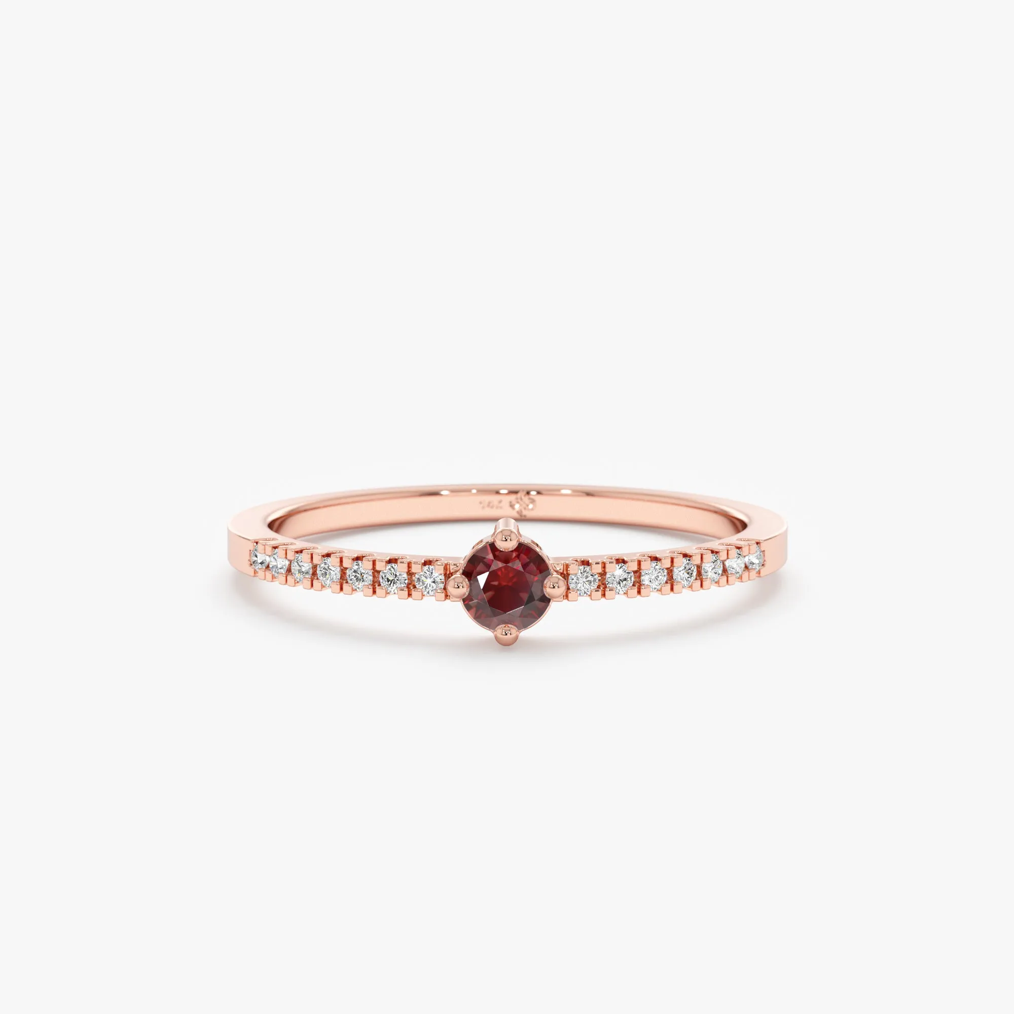 Garnet and Diamond Engagement Ring, Angela