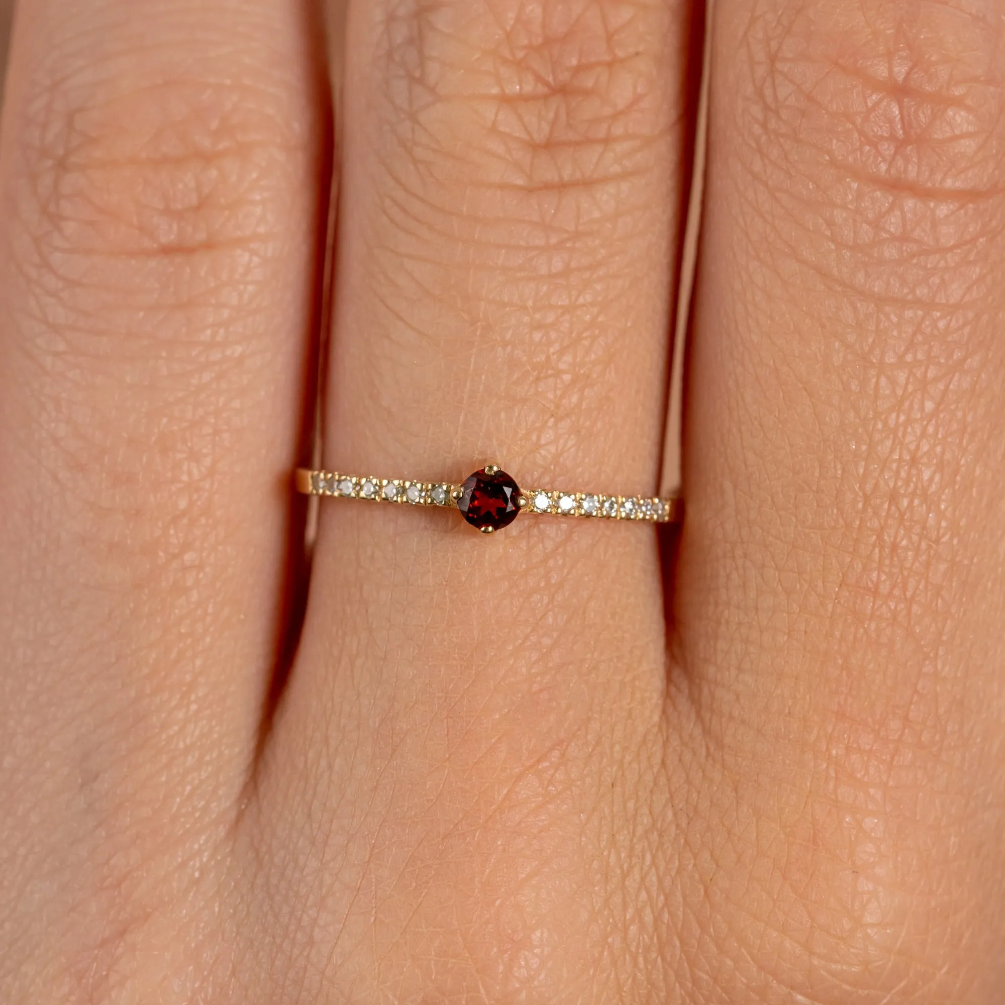 Garnet and Diamond Engagement Ring, Angela