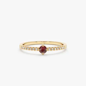 Garnet and Diamond Engagement Ring, Angela