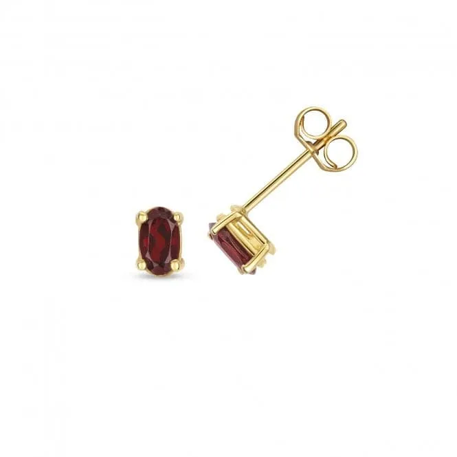 Garnet Oval Stud Earrings ED409G