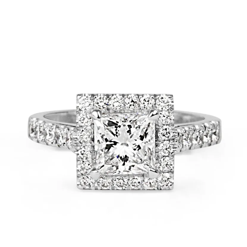 GCS Certified 1.48ct Princess Cut Diamond Ring