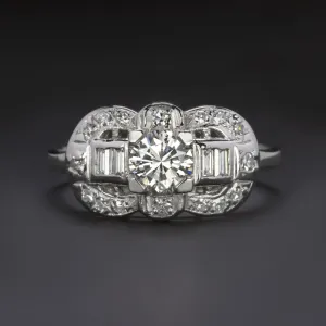 GIA CERTIFIED G VS2 VINTAGE DIAMOND COCKTAIL RING MID CENTURY RETRO ENGAGEMENT