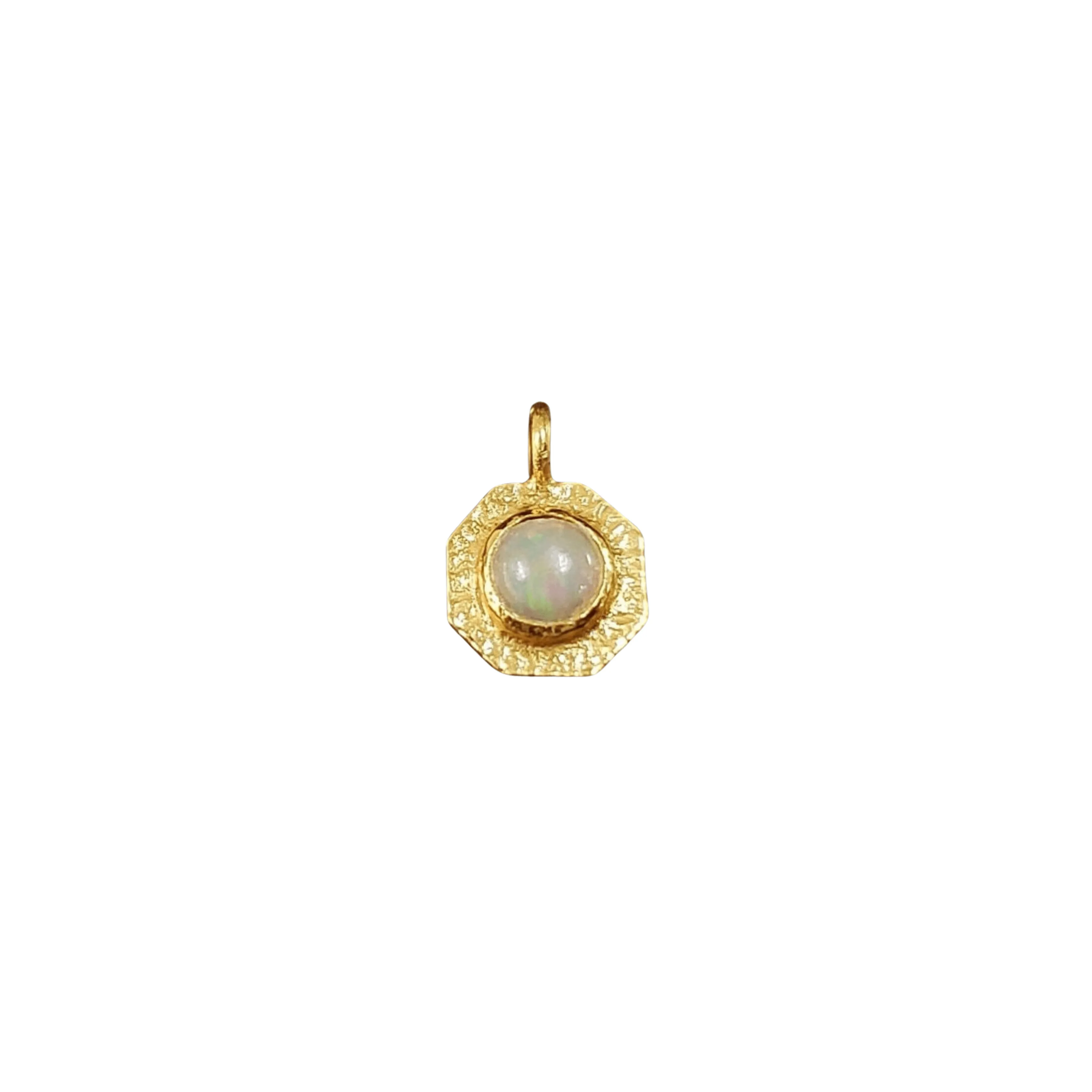 Gold Vermeil Ethiopian Opal Octagon Charm Pendant