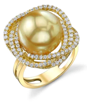 Golden South Sea Pearl & Diamond Orion Cocktail Ring