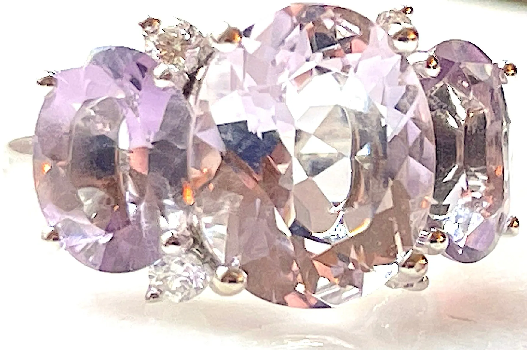 Grande GUM DROP™ Ring with Morganite and Rock Crystal and Diamonds