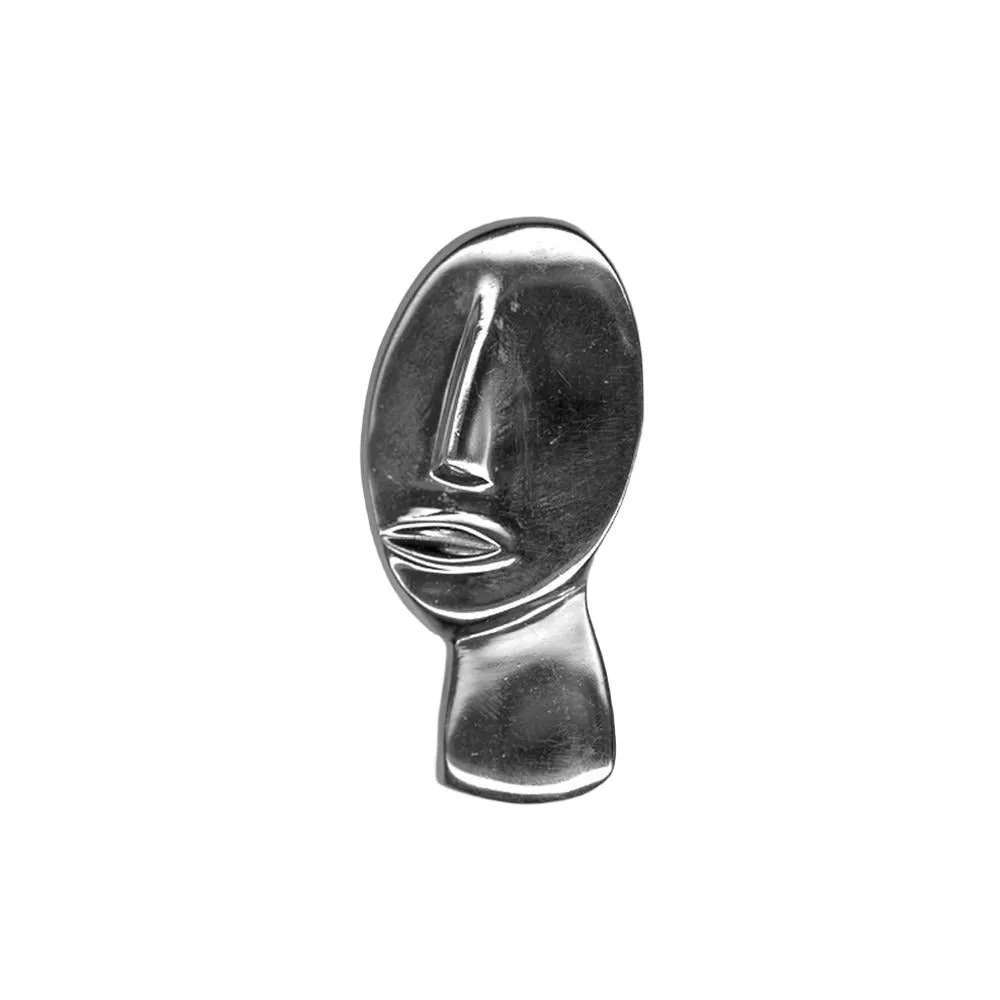 Greek Cycladic brooch, sterling silver brooch, Greek Jewelry, handmade brooch, Head of a figurine type Plastira Brooch (K-52)