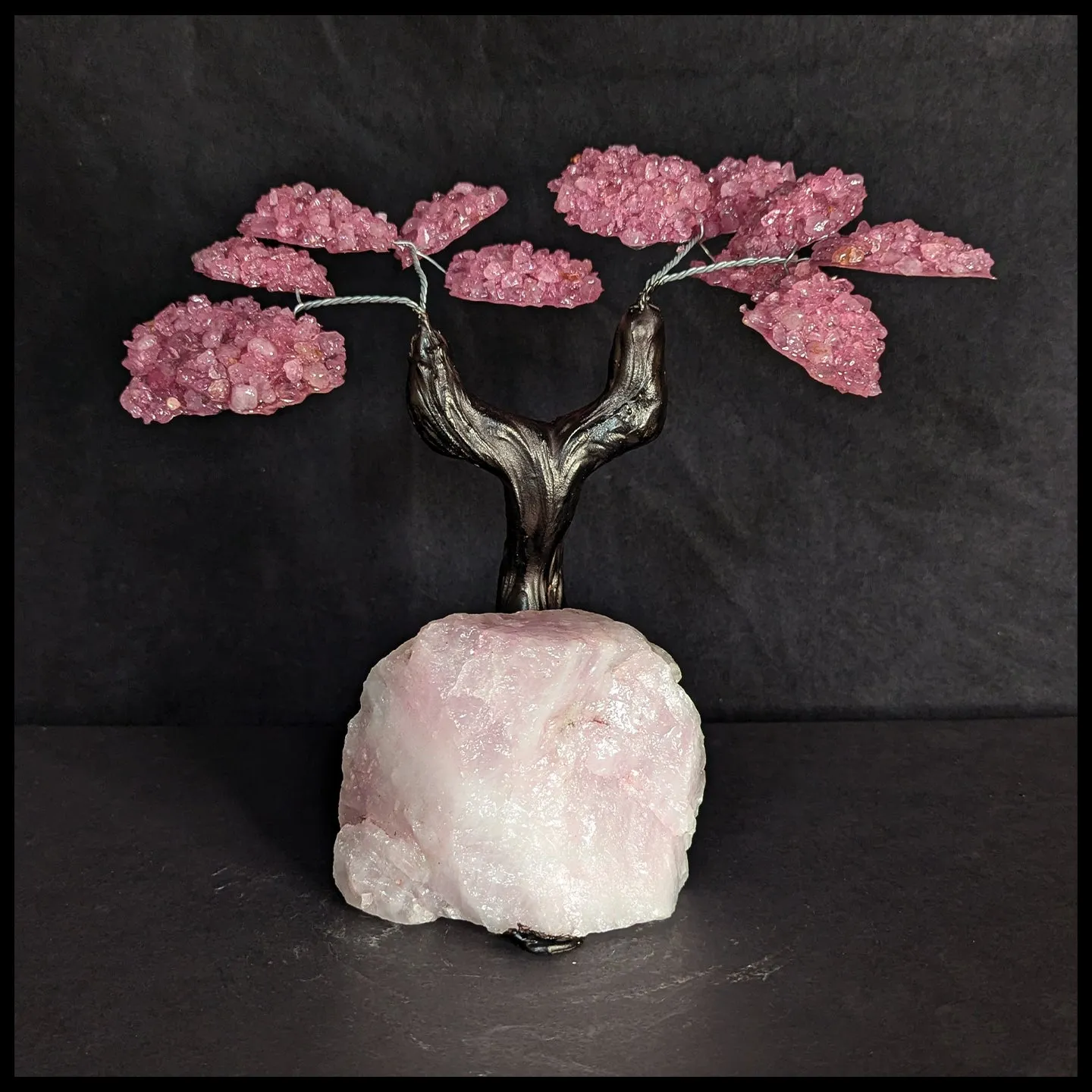 GST218sz5 Gemstone Tree - Rose Quartz